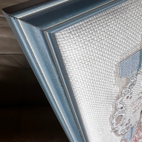 Vintage Framed Karen Avery Pretty Country Collectibles Cross Stitch - Picture 8 of 12